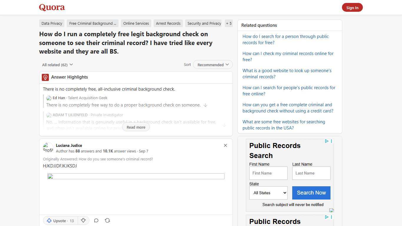 How to run a completely free legit background check on someone to see their criminal record - Quora